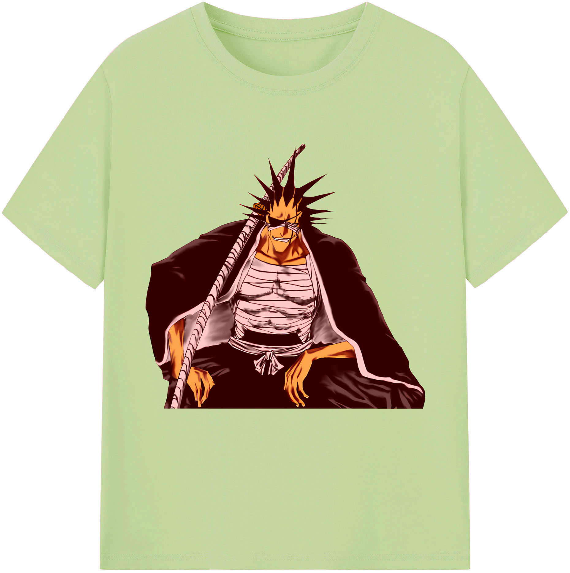 （画像用） ブリーチ ざらき けんぱち BLEACH Zaraki Kenpachi 綿100％半袖Tシャツ（フロントプリント）
